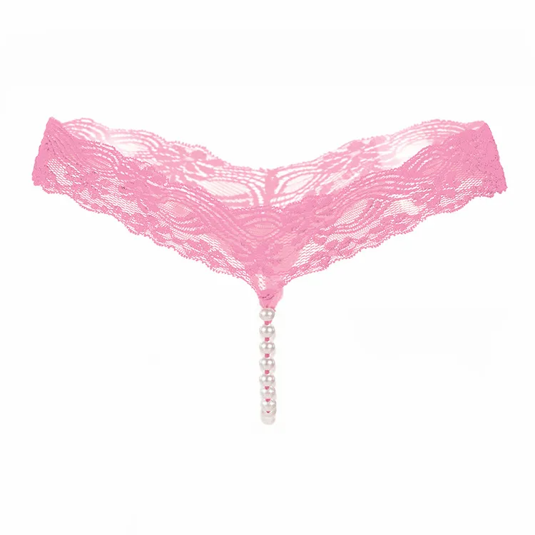 Women Fashion Sexy Lace Perspective Pearl Sexy Underwear
