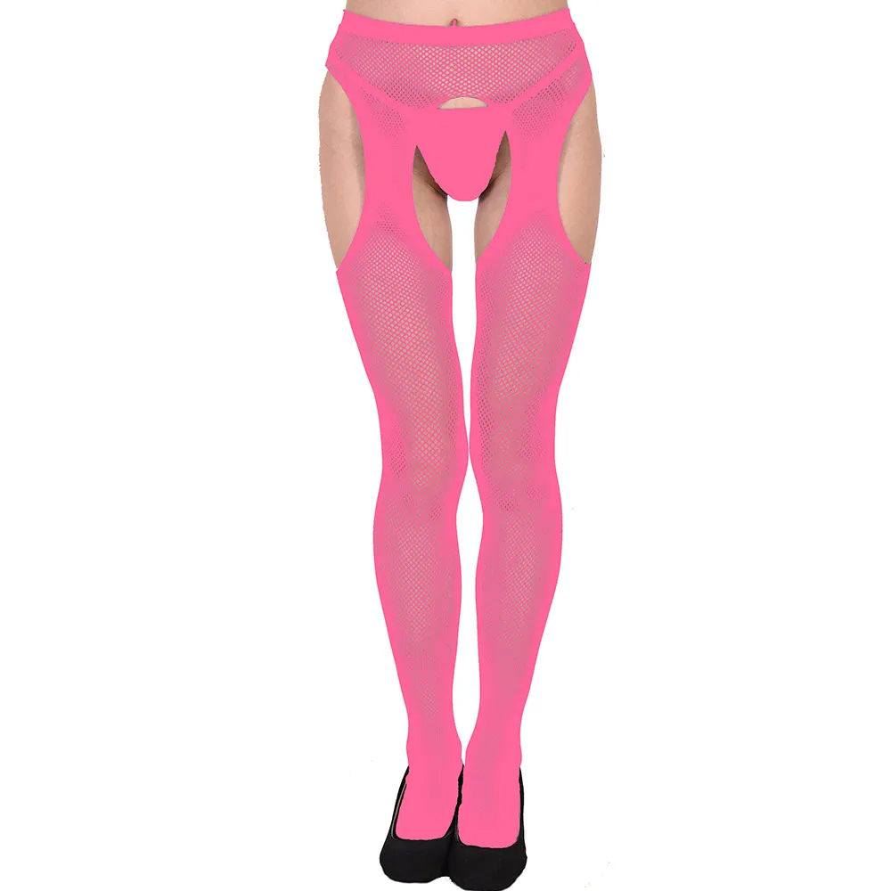 Women Fashion Open File Sexy Hollow Net Tights One-Piece Stockings