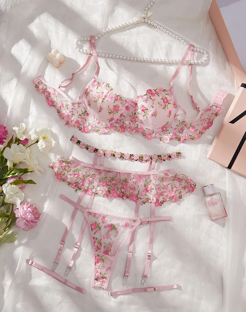 Women Sexy Floral Embroidered Lingerie