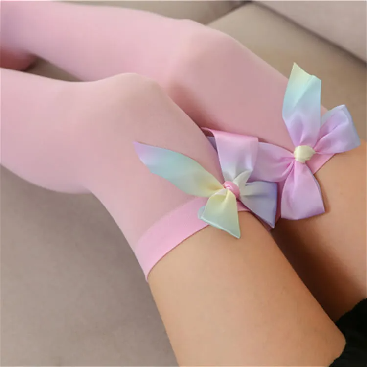 Women Sexy Bow Decorative Mesh Stockings