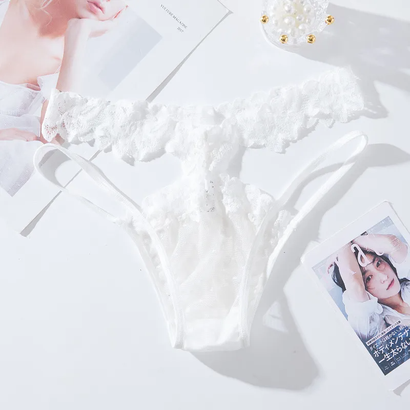 Women Sexy Lace Transparent Mesh Seamless Thong
