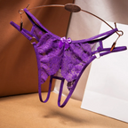 Women Sexy Lace Bow Thongs