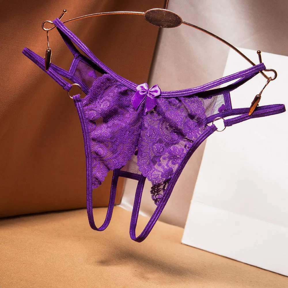 Women Sexy Lace Bow Thongs
