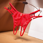 Women Sexy Lace Bow Thongs