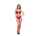 Women Fashion Sexy Hollow Perspective One Piece Stockings Long Sleeve Suspender Lingerie