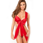 Women Sexy Solid Color Bow Lingerie