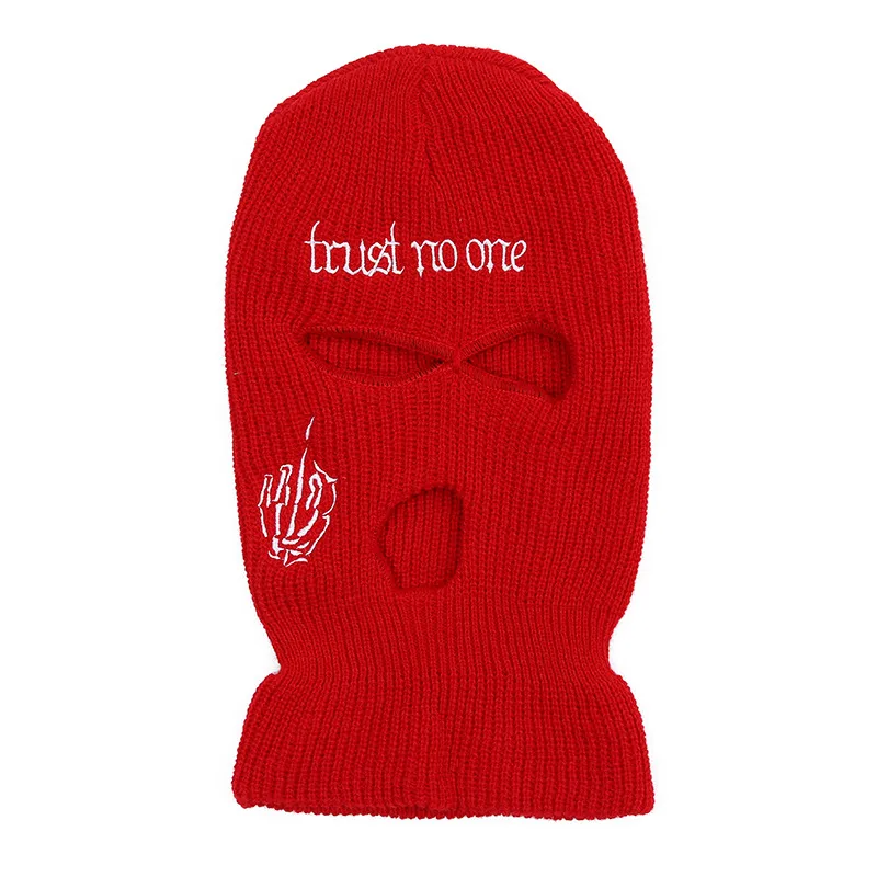 Unisex Fashion Letter Embroidered Three Hole Hat Knit Pullover Hat