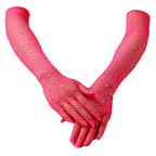 Women Fashion Hot Drilling Fishing Net Black Stretch Color Gloves