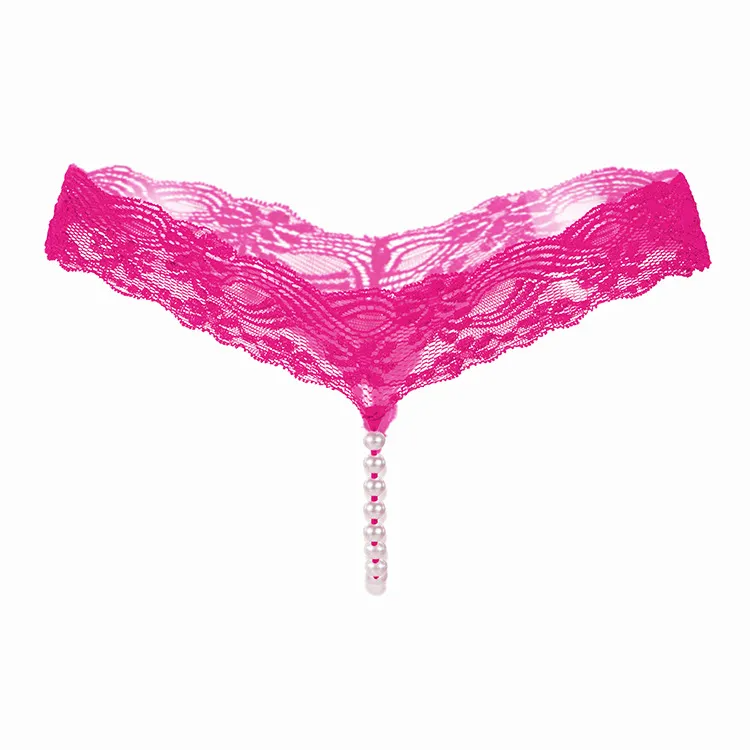 Women Fashion Sexy Lace Perspective Pearl Sexy Underwear