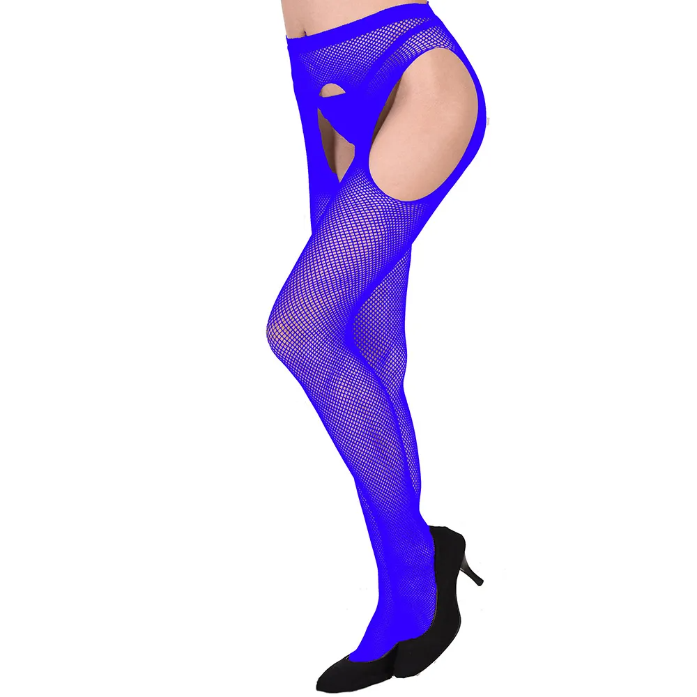 Women Fashion Open File Sexy Hollow Net Tights One-Piece Stockings