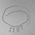 Women Fashion Sexy Rhinestone Letter Waist Chain