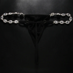Women Fashion Sexy Rhinestone Underwear Low Waist Body Chain