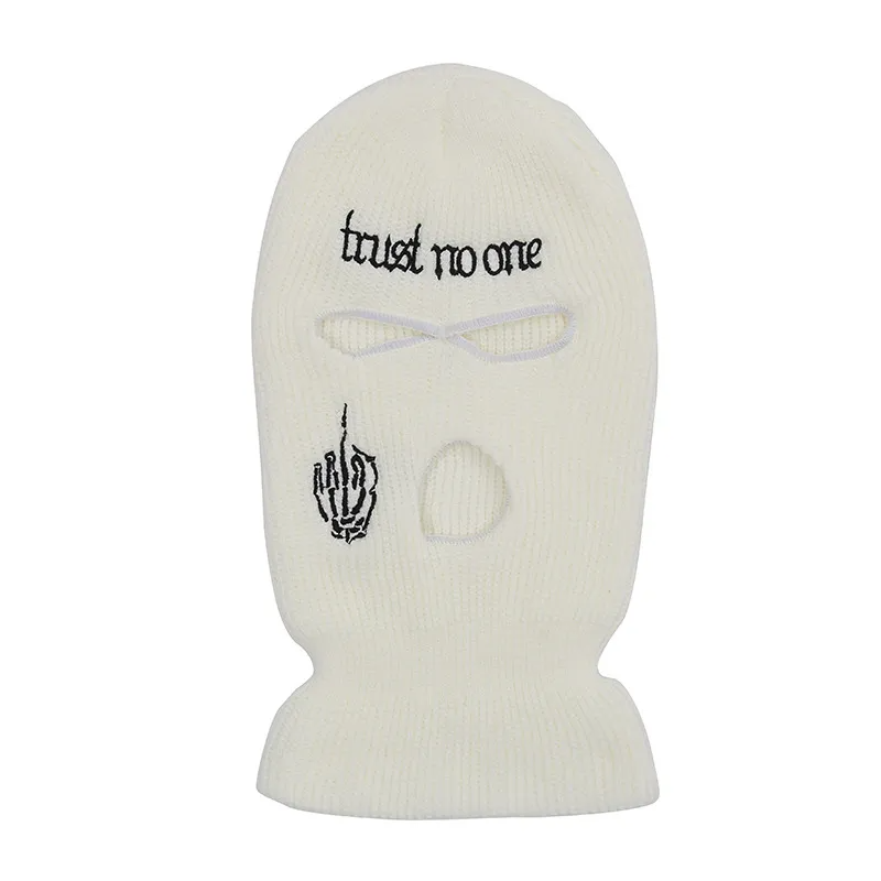 Unisex Fashion Letter Embroidered Three Hole Hat Knit Pullover Hat