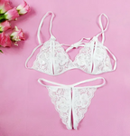 Wholesale Clearance Sale Women Sexy Solid Color Lace See-Through Bra Panty Set