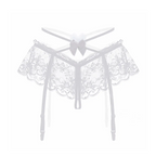 Women Sexy Solid Color Lace Bow Thong