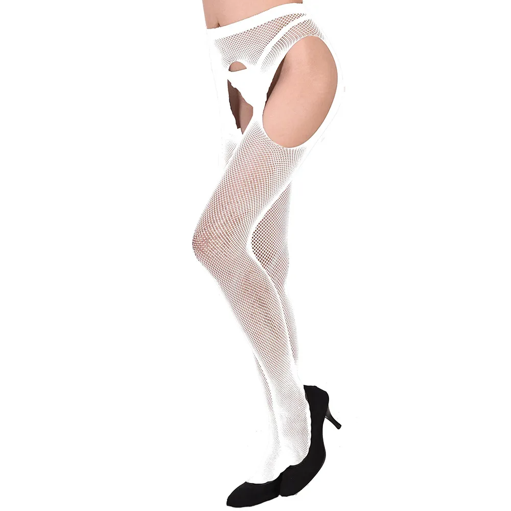 Women Fashion Open File Sexy Hollow Net Tights One-Piece Stockings
