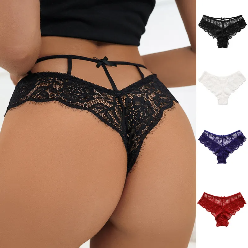 Women Solid Color Lace G-String