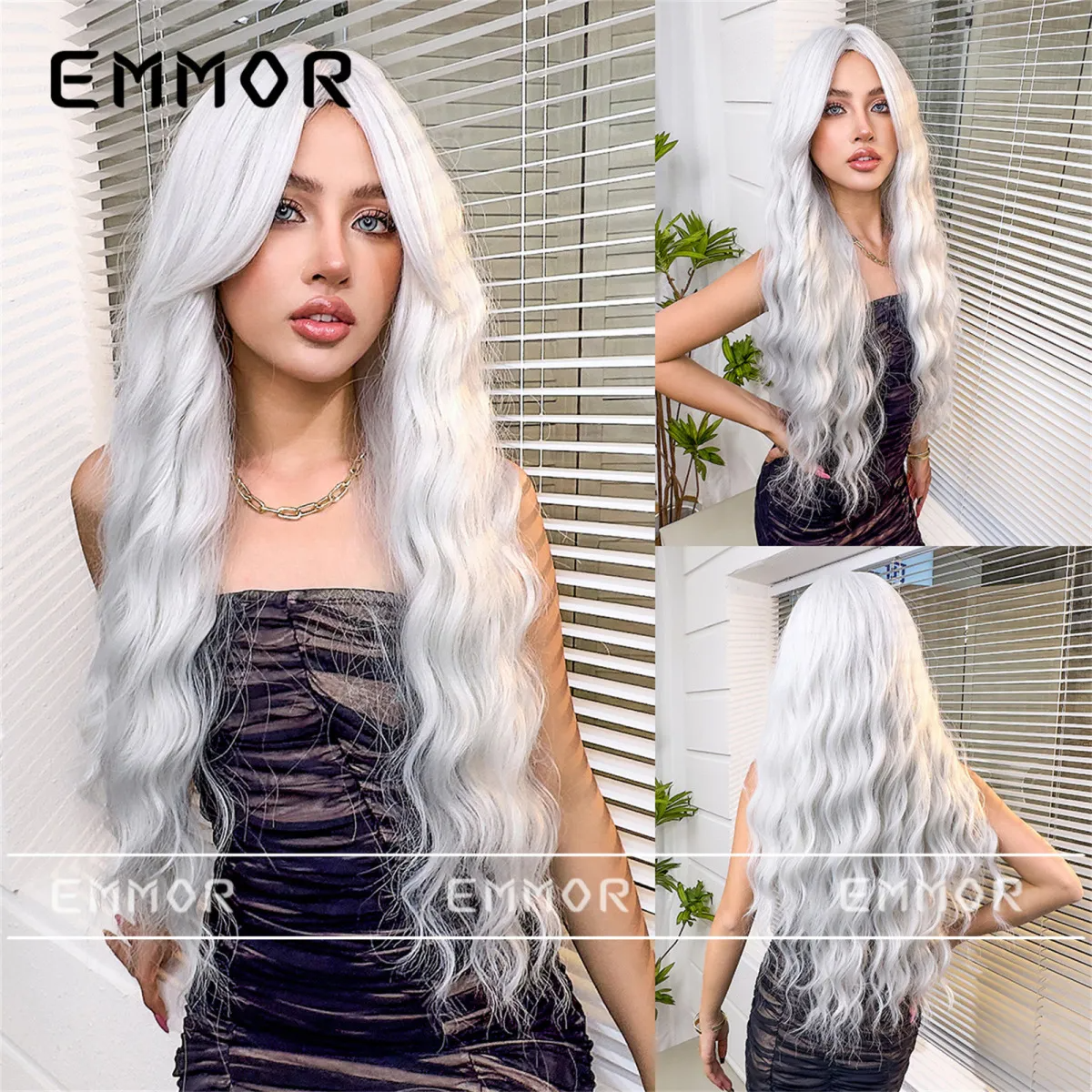 Fashion Silver Long Curly Hair Wig