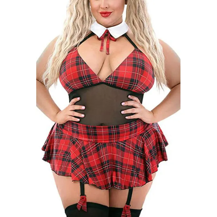 Women Fashion Sexy Plus Size Cosplay Uniform Sexy Underwear Set