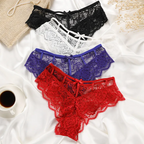 Women Solid Color Lace G-String