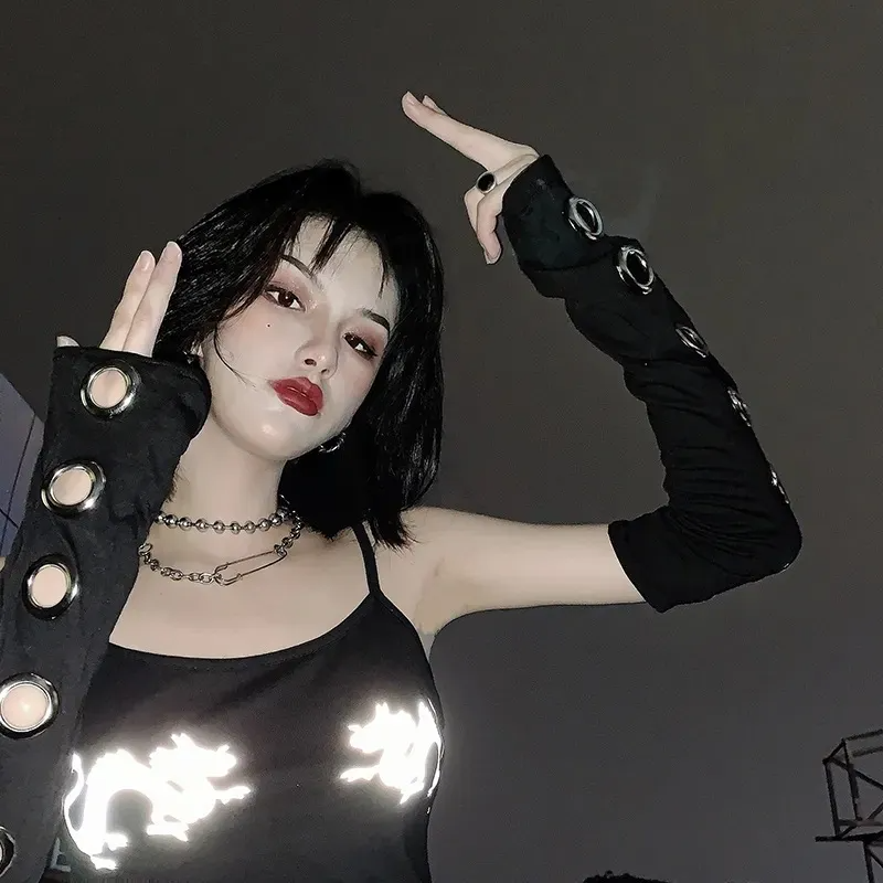 Gothic Women Fashion Distinctive Ring Hollow Sleeve