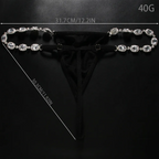 Women Fashion Sexy Rhinestone Underwear Low Waist Body Chain