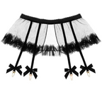 Wholesale Women Sexy Transparent Mesh Short Skirt Garter