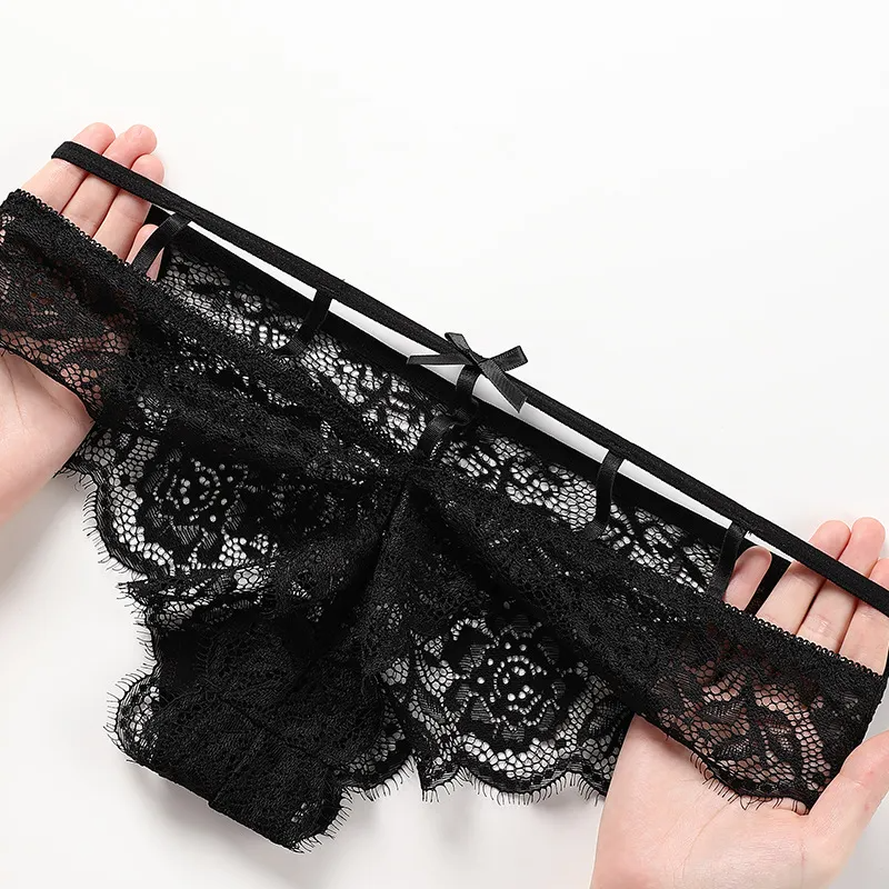 Women Solid Color Lace G-String