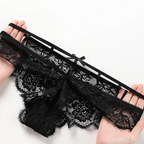 Women Solid Color Lace G-String