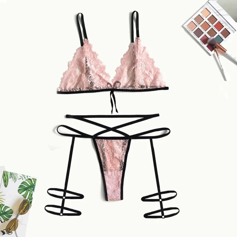 Women'S Sexy See-Through Lace Lingerie Set