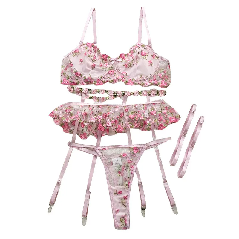 Women Sexy Floral Embroidered Lingerie