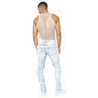 Men Casual Solid Color Sexy Mesh Hollow Transparent Vest