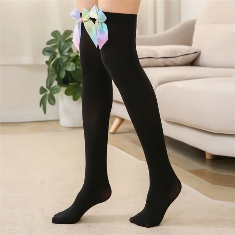 Women Sexy Bow Decorative Mesh Stockings