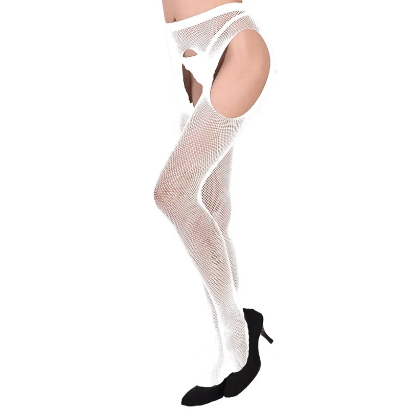 Women Fashion Open File Sexy Hollow Net Tights One-Piece Stockings