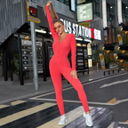 Women Fashion V Neck Singe Breasted Letter Embroidery Jumpsuits