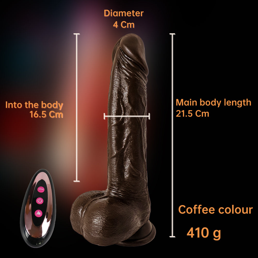 Realistic Swinging & Warming Silicone Vibrating Dildo