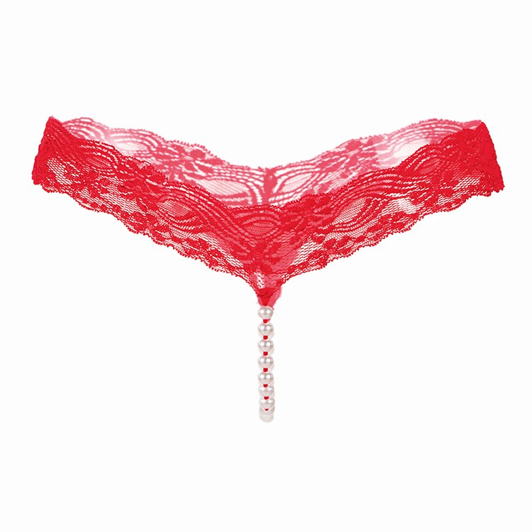 Ladies Simple Pearl Lace T-back