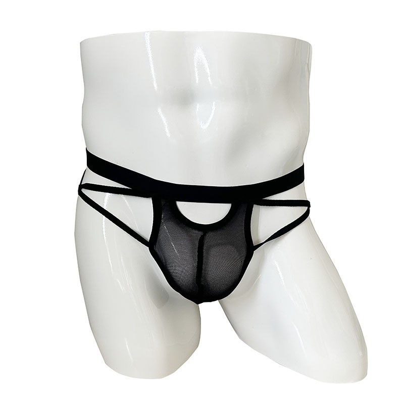 Black Men's Mesh Faux Panties Underwear