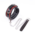 Black And Red Thick D Ring Neck Collar