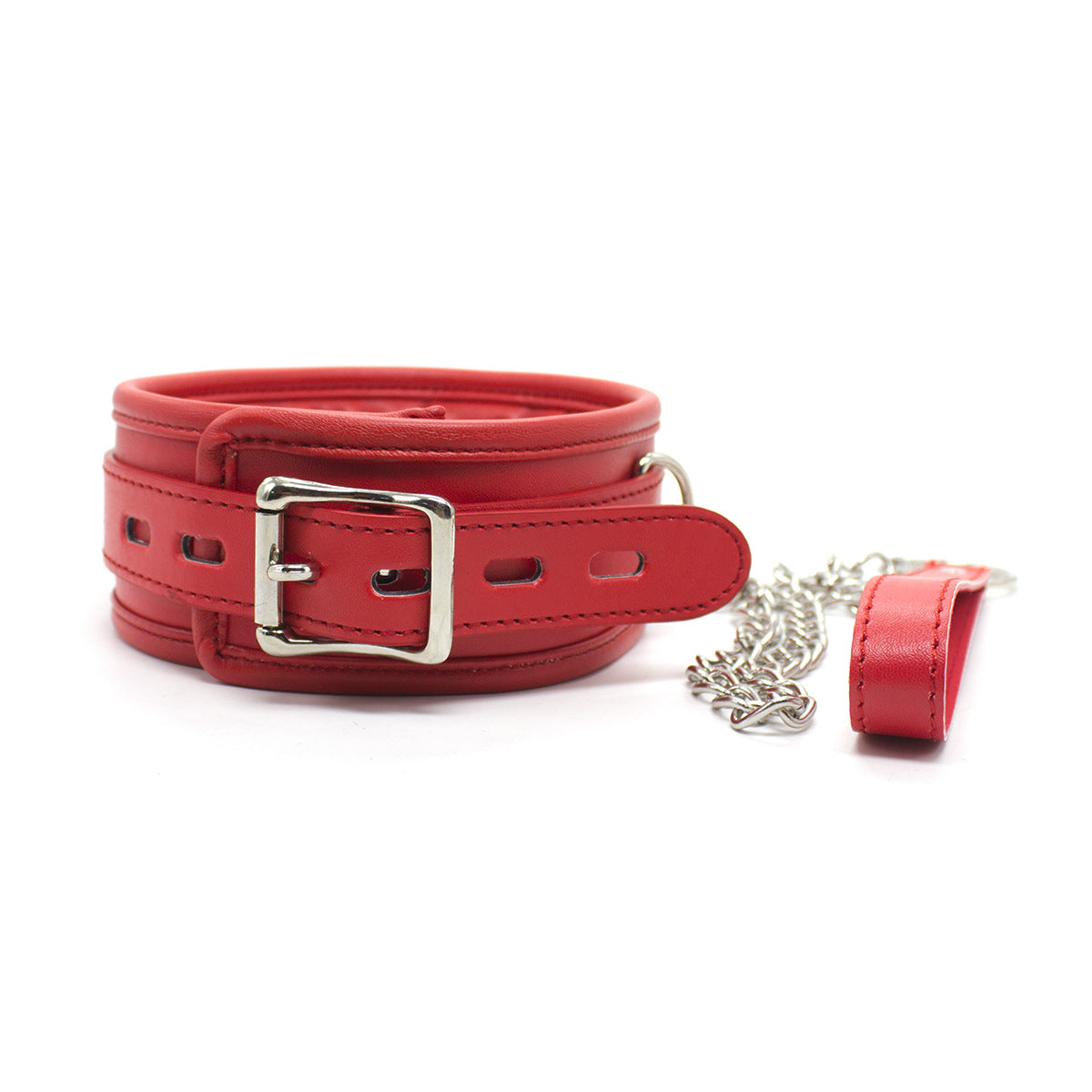 Black And Red Thick D Ring Neck Collar