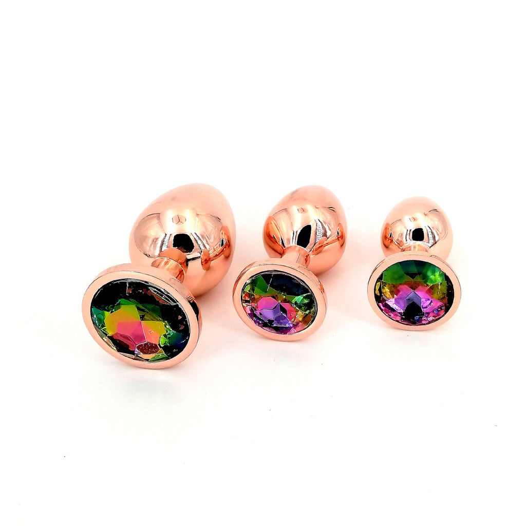 Rose Gold Anal Plug With Diamond-S