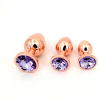 Rose Gold Anal Plug With Diamond-S